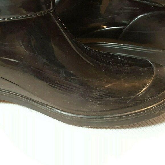 Kamik Waterproof Rain Boots Sz 7 Black Gray Insulated Shaft Zip Up Back - Picture 6 of 8